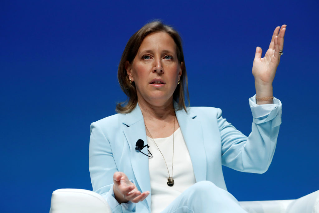 YouTube CEO Susan Wojcicki attends a conference at the Cannes Lions International Festival of Creativity, in Cannes