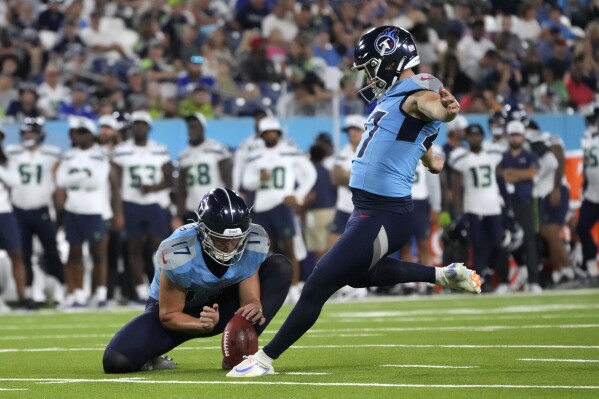 Brayden Narveson 47 Tennessee Titans place kicks: Greg Joseph roster,46-yarder winner no time left