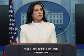 Tulsi Gabbard Threat: karoline leavitt holds white house press briefing,what ethnicity is gabbard husband