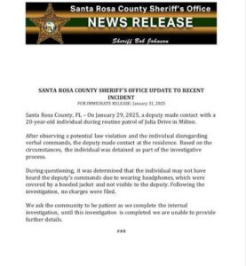 Santa Rosa County: Sheriff Probe, Arrest Made, Incident Alert, Safety Concern